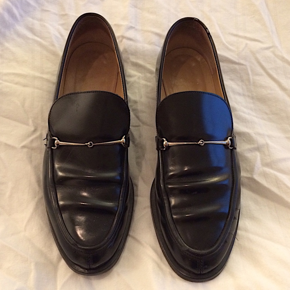 Black calf Gucci loafers